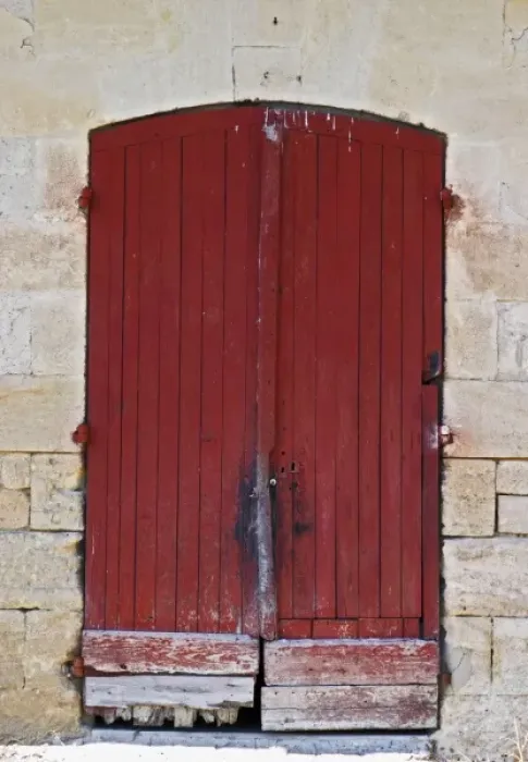 Framed Print : An old red wooden door on one of the winery buildings Chateau Kirwan, Cantenac Margaux Framed Print : An old red wooden door on one of the winery buildings Chateau Kirwan, Cantenac Margaux