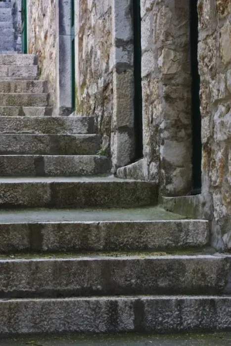 Framed Print : Old stairway, Hvar Island, Croatia