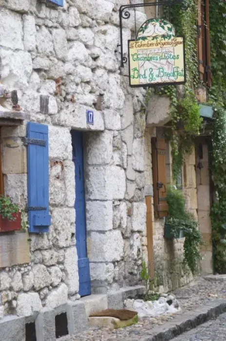 Framed Print : Old stone houses, sign saying Le Colombier de Grando and Roxane Bed and Breakfast Framed Print : Old stone houses, sign saying Le Colombier de Grando and Roxane Bed and Breakfast