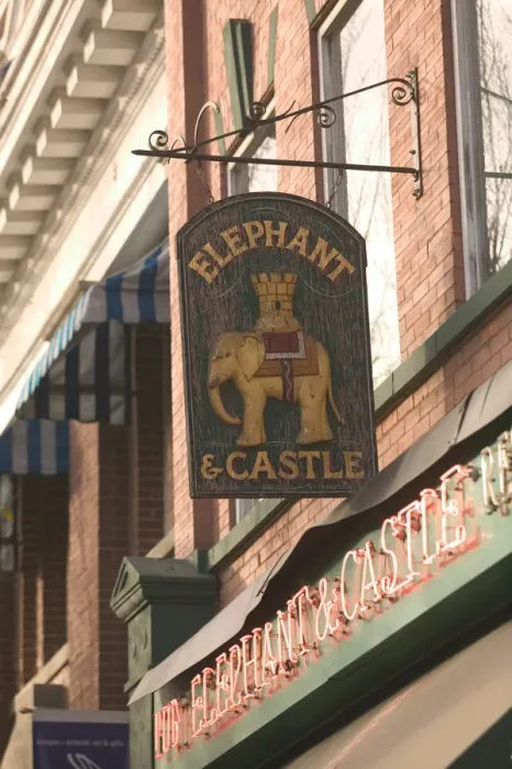 Framed Print : 02. Canada, Alberta, Edmonton: Old Strathcona Area, Elephant and Castle Pub Sign Framed Print : 02. Canada, Alberta, Edmonton: Old Strathcona Area, Elephant and Castle Pub Sign