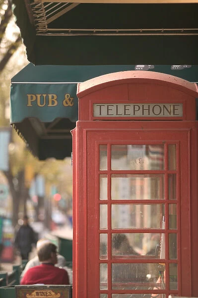 02. Canada, Alberta, Edmonton: Old Strathcona Area, English Telephone Booth, Whyte Avenue