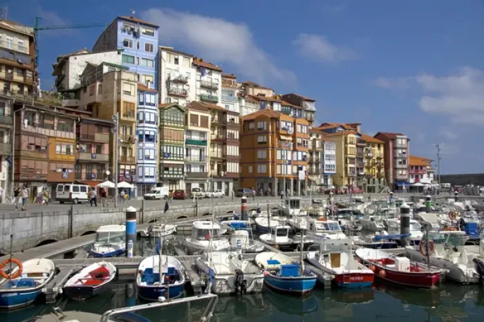 Framed Print : Old town and fishing port of Bermeo in the province of Biscay, Basque Country, Northern Framed Print : Old town and fishing port of Bermeo in the province of Biscay, Basque Country, Northern