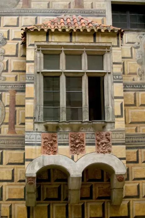 Framed Print : old window, Czech Republic, Ceske Krumlov, World Heritage Site