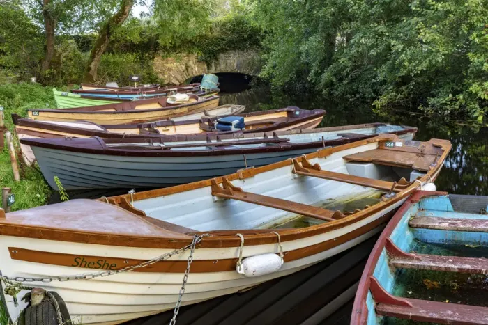 Framed Print : Old wooden boats in Killarney National Park, Ireland Framed Print : Old wooden boats in Killarney National Park, Ireland