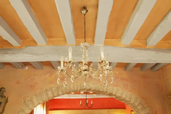 Framed Print : Old world ceiling beams in French villa, Provence region of France Framed Print : Old world ceiling beams in French villa, Provence region of France