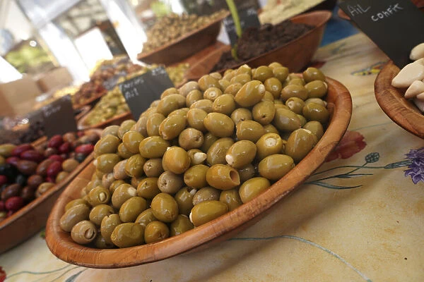 Olives in the Sunday market in Beaune, France