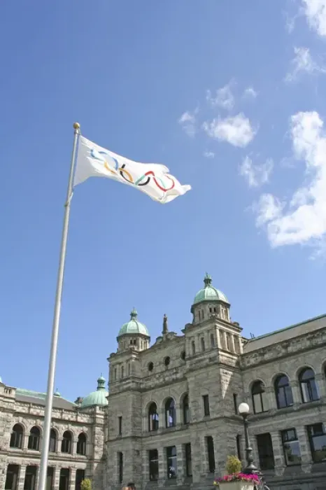 Framed Print : Olympic flag at Parliament Building Victoria British Columbia Framed Print : Olympic flag at Parliament Building Victoria British Columbia
