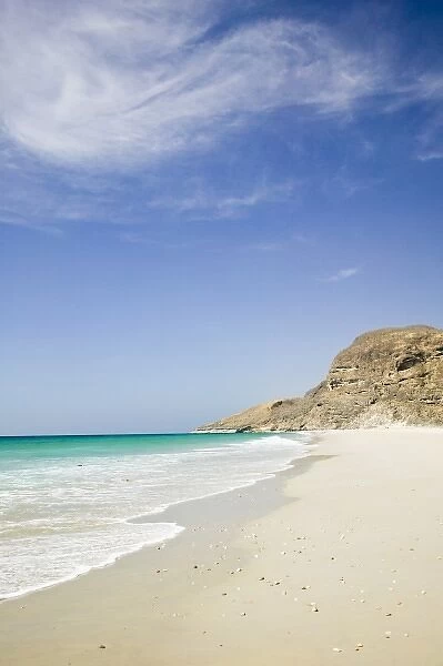 Oman, Dhofar Region, Rakhhyut Village. Coastal View of Arabian Sea