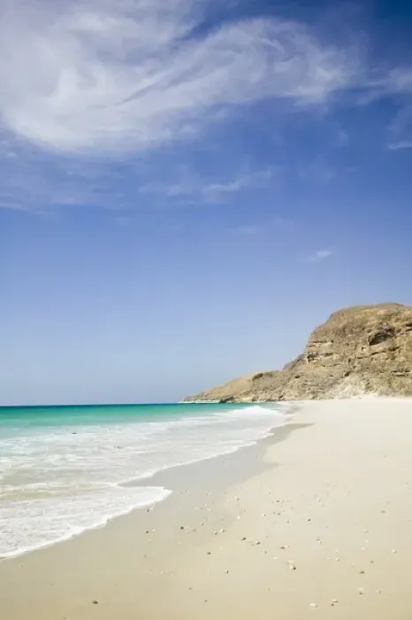 Framed Print : Oman, Dhofar Region, Rakhhyut Village. Coastal View of Arabian Sea