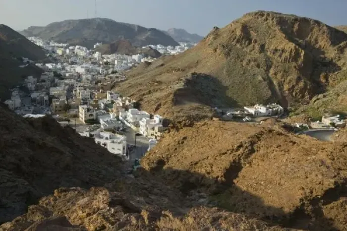 Framed Print : Oman, Muscat, Ruwi / Al Hamriyah. View of Ruwi / Al Hamriya from the Yiti Road / Late Framed Print : Oman, Muscat, Ruwi / Al Hamriyah. View of Ruwi / Al Hamriya from the Yiti Road / Late