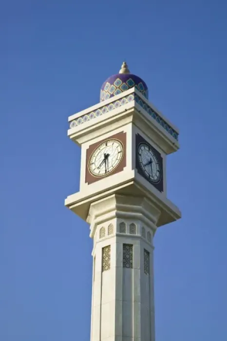Framed Print : Oman, Muscat, Ruwi. Ruwi Clocktower / Morning Framed Print : Oman, Muscat, Ruwi. Ruwi Clocktower / Morning