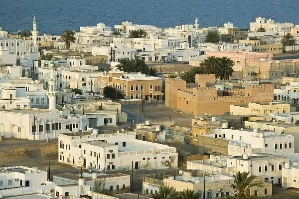 Oman, Sharqiya Region, Sur. View of Al Ayajh Town  /  Late Afternoon