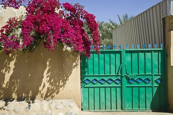 Oman, Western Hajar Mountains, Al Hamra. House Gate