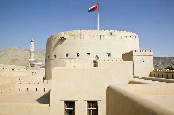 Oman, Western Hajar Mountains, Nizwa. Nizwa Fort, Interior of Fort Walls