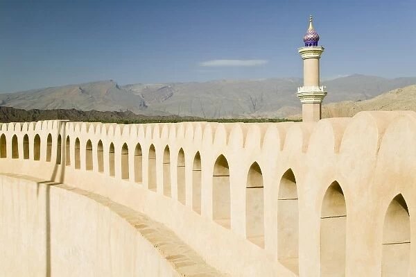 Oman, Western Hajar Mountains, Nizwa. Nizwa Fort View of Nizwa Mosque
