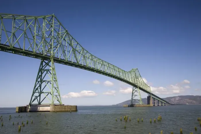 Framed Print : OR, Astoria, Astoria-Megler bridge, carries highway 101 across the Columbia River Framed Print : OR, Astoria, Astoria-Megler bridge, carries highway 101 across the Columbia River