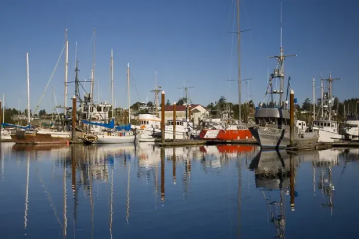 Framed Print : OR, Brookings-Harbor, Port of Brookings-Harbor, Fishing boats and sailboats Framed Print : OR, Brookings-Harbor, Port of Brookings-Harbor, Fishing boats and sailboats