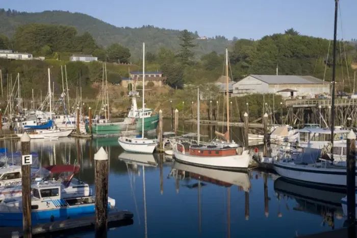 Framed Print : OR, Brookings-Harbor, Port of Brookings-Harbor, Fishing boats and sailboats Framed Print : OR, Brookings-Harbor, Port of Brookings-Harbor, Fishing boats and sailboats