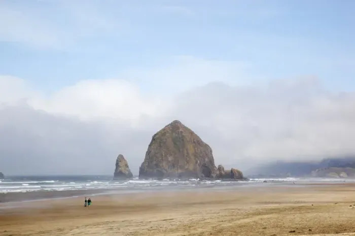 Framed Print : OR, Cannon Beach, Haystack Rock and fog Framed Print : OR, Cannon Beach, Haystack Rock and fog