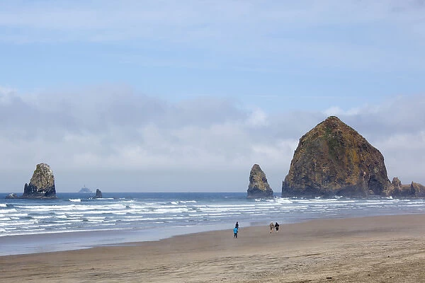 OR, Cannon Beach, Haystack Rock and fog