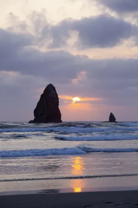 Framed Print : OR, Cannon Beach, seastacks at sunset Framed Print : OR, Cannon Beach, seastacks at sunset