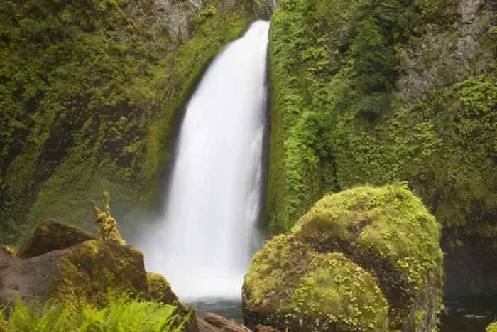 Framed Print : OR, Columbia River Gorge National Scenic Area, Wahclella Falls, Tanner Creek drops Framed Print : OR, Columbia River Gorge National Scenic Area, Wahclella Falls, Tanner Creek drops