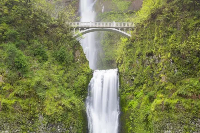 Framed Print : OR, Columbia River Gorge National Scenic Area, Multnomah Falls Framed Print : OR, Columbia River Gorge National Scenic Area, Multnomah Falls