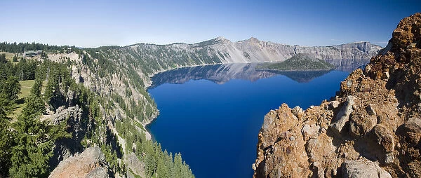 OR, Crater Lake National Park, Crater Lake and Wizard Island panorama
