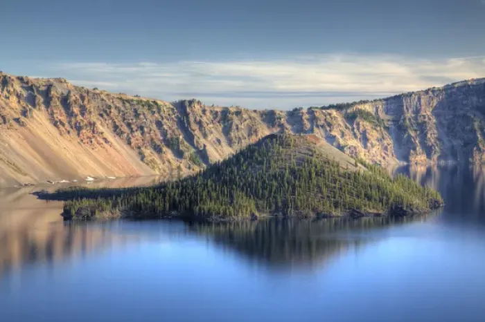 Framed Print : OR, Crater Lake National Park, Crater Lake and Wizard Island