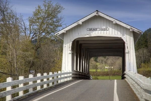 OR, Josephine County, Grave Creek Covered Bridge, built in 1920