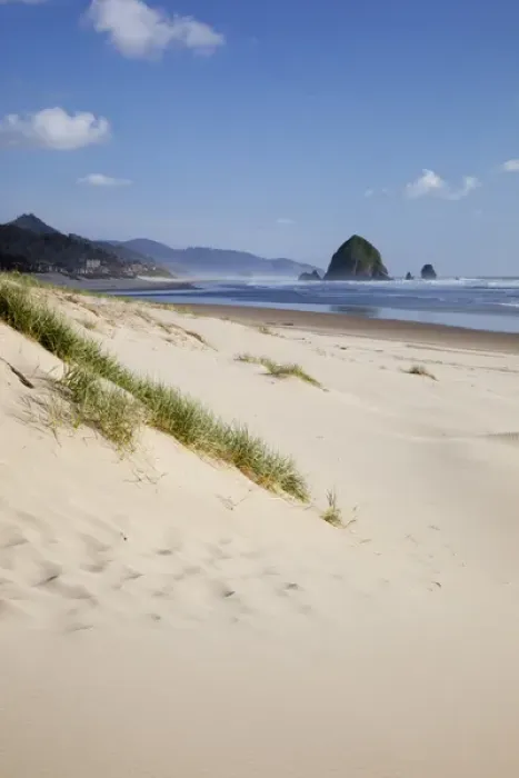 Framed Print : OR, Oregon Coast, Cannon Beach and Haystack Rock