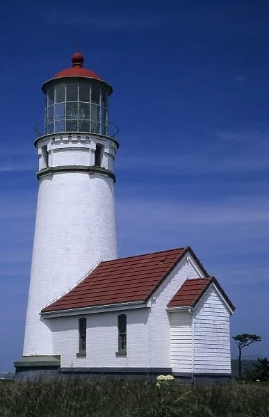 OR, Oregon Coast, Cape Blanco lighthouse, towers above the westernmost point in Oregon