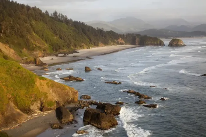 Framed Print : OR, Oregon Coast, Ecola State Park, Crescent Beach, Cannon Beach and Haystack Rock Framed Print : OR, Oregon Coast, Ecola State Park, Crescent Beach, Cannon Beach and Haystack Rock