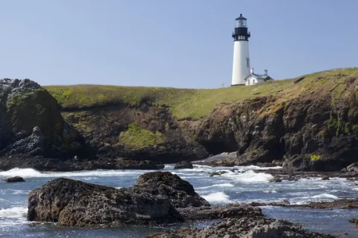 Framed Print : OR, Oregon Coast, Newport, Yaquina Head lighthouse, completed in 1873, 93 foot high Framed Print : OR, Oregon Coast, Newport, Yaquina Head lighthouse, completed in 1873, 93 foot high