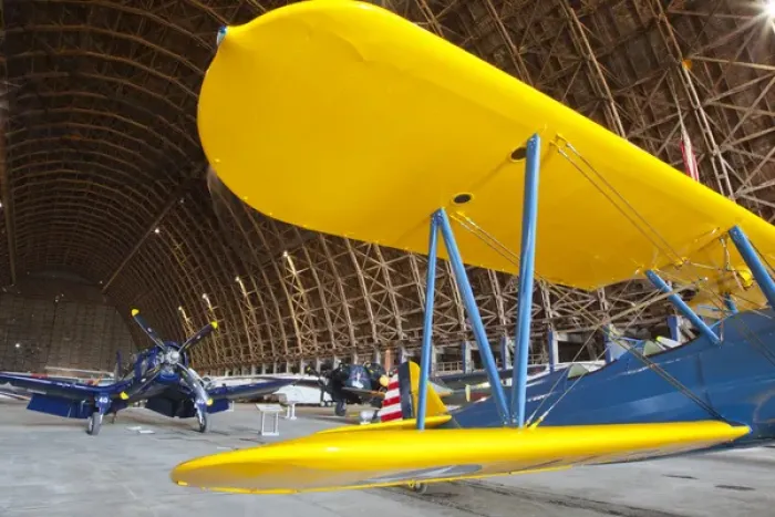 Framed Print : OR, Tillamook, Tillamook Air Museum, Boeing  /  Stearman PT-17 trainer