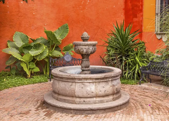 Framed Print : Orange Yellow Fountain Plaza Juarez Park San Miguel de Allende Mexico Framed Print : Orange Yellow Fountain Plaza Juarez Park San Miguel de Allende Mexico