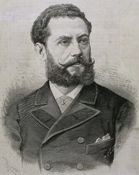 Ordonez Gonzalez, Ezekiel (1844 -1918). Spanish politician, lawyer and writer. Engraving
