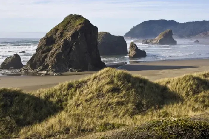 Framed Print : Oregon coastline dotted with haystacks Framed Print : Oregon coastline dotted with haystacks