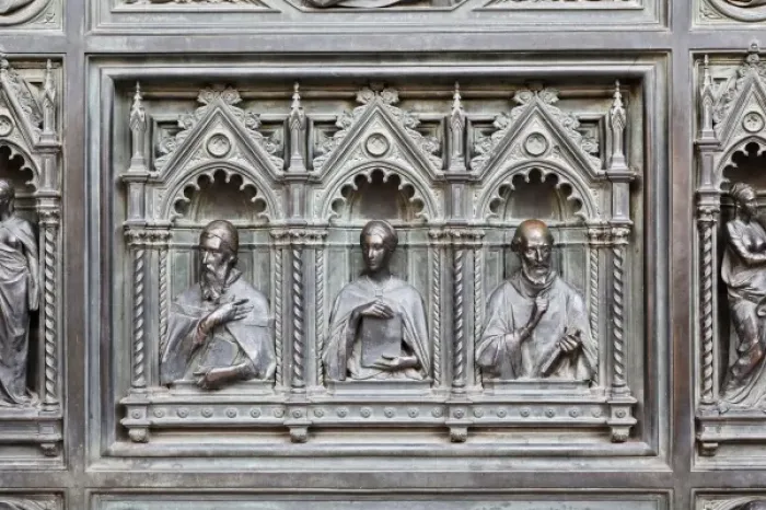 Framed Print : Ornate door details on Duomo or Florence Cathedral, Basilica of Saint Mary of the Flower Framed Print : Ornate door details on Duomo or Florence Cathedral, Basilica of Saint Mary of the Flower