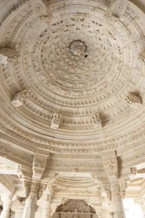 Framed Print : Ornate interior dome decoration, Jain Temple, Ranakpur, Rajasthan, India