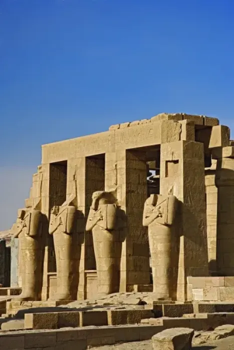 Framed Print : Osirid Statues, Mortuary temple built by Ramesses II, The Ramessuem on the West Bank at Luxor Framed Print : Osirid Statues, Mortuary temple built by Ramesses II, The Ramessuem on the West Bank at Luxor