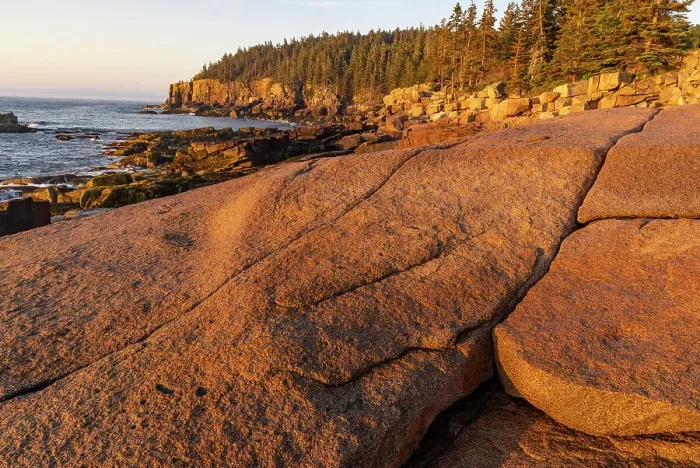 Framed Print : Otter Cliffs at sunrise n Acadia National Park, Maine, USA