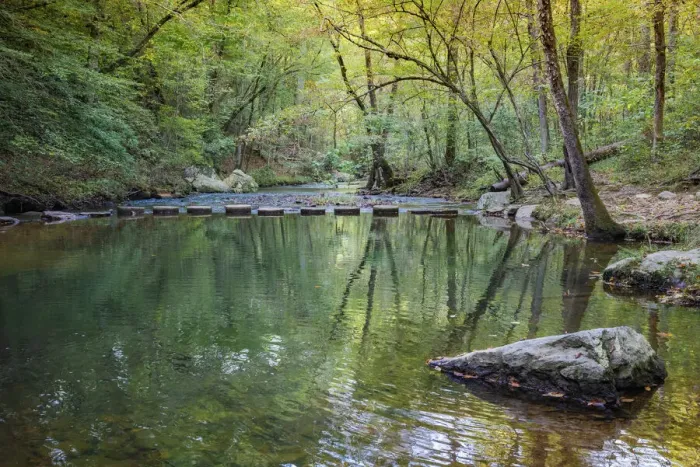 Framed Print : Otter Lake Creek boulders and reflections, Blue Ridge Parkway, Smoky Mountains, USA Framed Print : Otter Lake Creek boulders and reflections, Blue Ridge Parkway, Smoky Mountains, USA