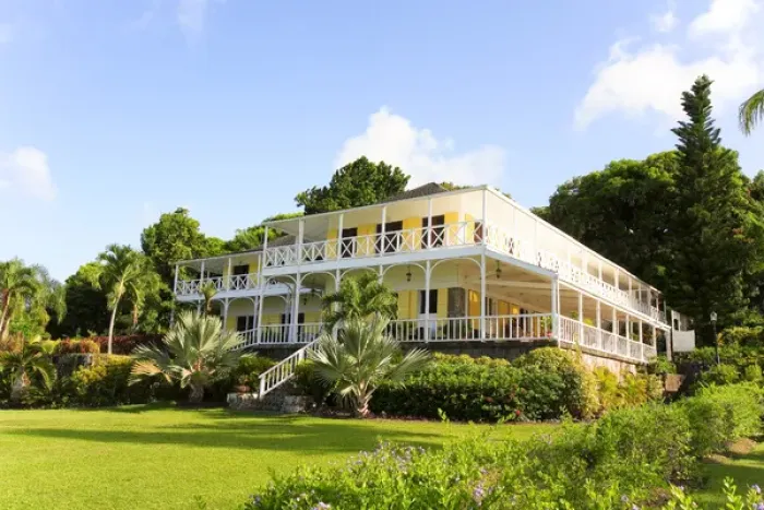 Framed Print : Ottleys Plantation Inn, historic sugar mill, St Kitts, Caribbean