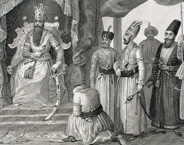 Framed Print : OTTOMAN EMPIRE. TURKEY. SULTAN receiving some members of the Council in the Topkapi