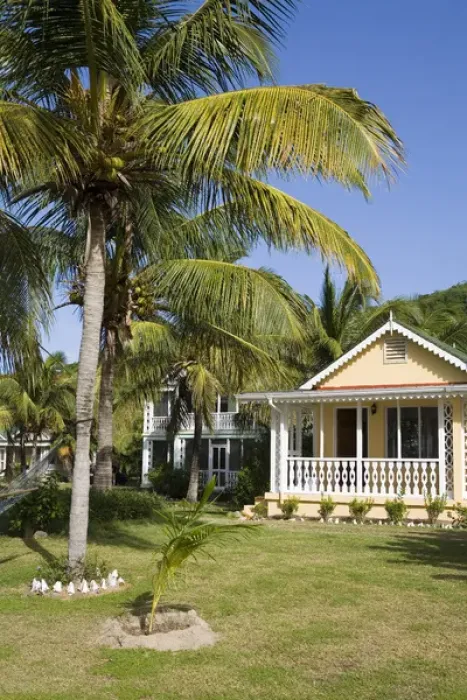 Framed Print : Oualie Beach Hotel bungalows Framed Print : Oualie Beach Hotel bungalows