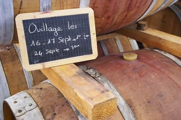 Ouillage - filling up the barrels - done 16 and 17 September. Domaine Haut-Lirou