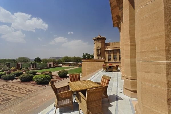 Outdoor dining area, Umaid Bhawan Palace hotel, Jodjpur, India