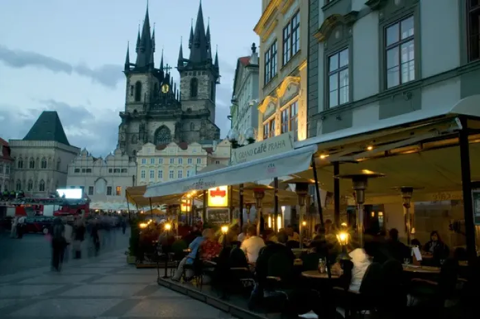 Framed Print : outdoor restaurant, Czech Republic, prague Framed Print : outdoor restaurant, Czech Republic, prague
