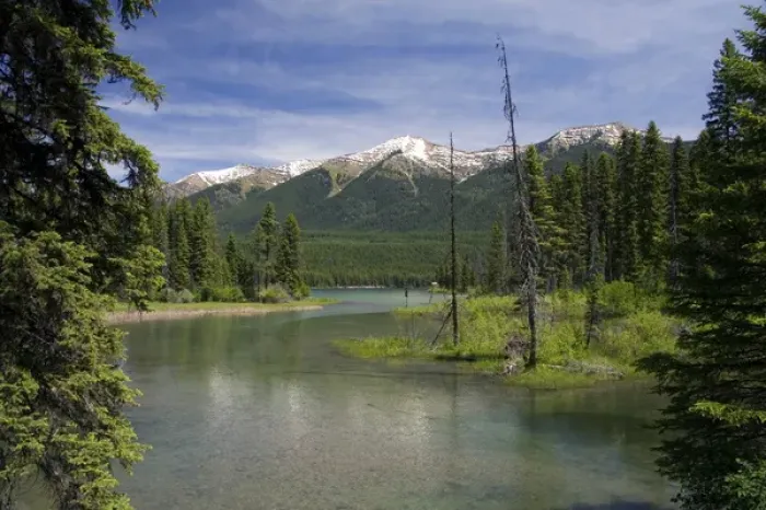 Framed Print : The outlet creek of Holland Lake in the Flathead National Forest near Condon, Montana